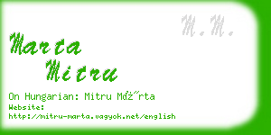 marta mitru business card